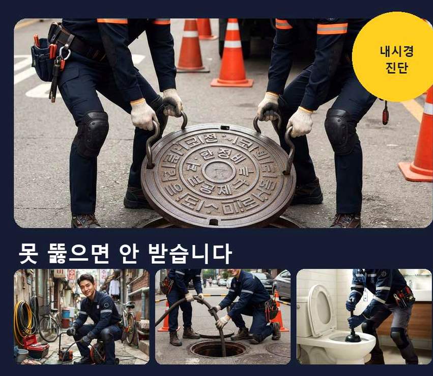 서울 용산구 이태원동 하수구막힘 야간 출동 현장 작업 사진 - 배관해결사
