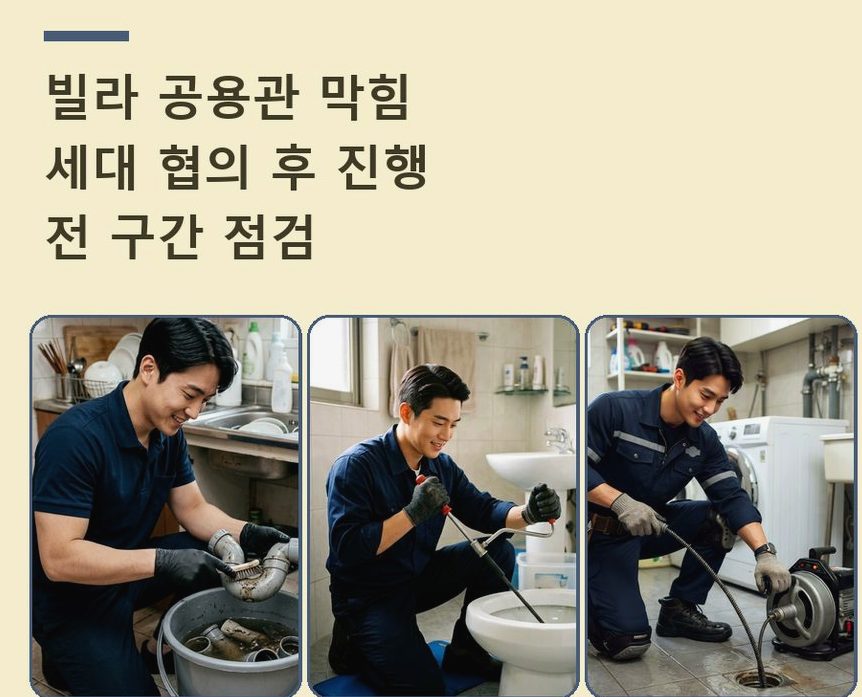 구리시 인창동 정화조막힘 뚫음 현장 작업 사진 - 배관해결사