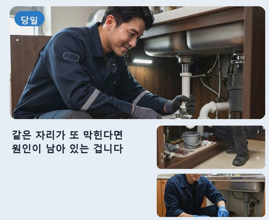구리시 인창동 하수구막힘 출장비 무료 현장 작업 사진 - 배관해결사
