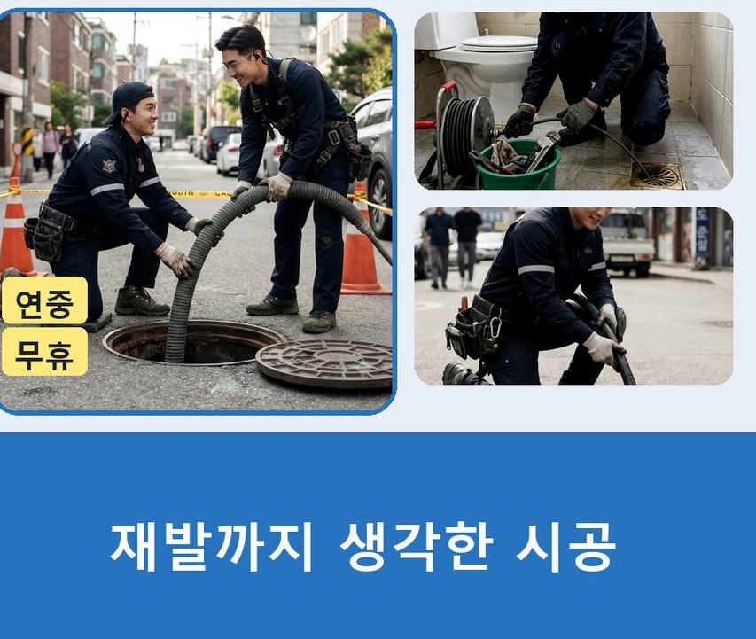 서울 중구 인현동 하수구막힘 24시 출동 현장 작업 사진 - 배관해결사