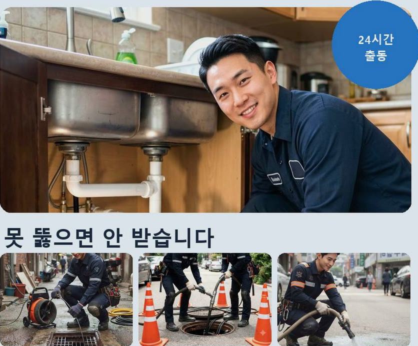 서울 서초구 잠원동 하수구막힘 빠른 해결 현장 작업 사진 - 배관해결사