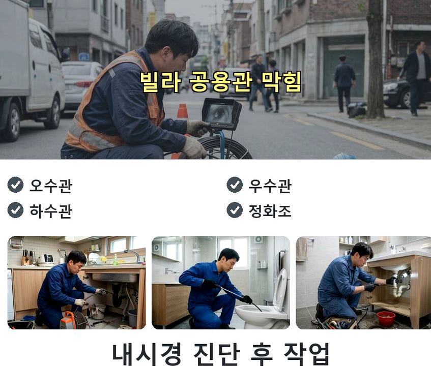 평택시 장당동 하수구막힘 출장비 무료 현장 작업 사진 - 배관해결사