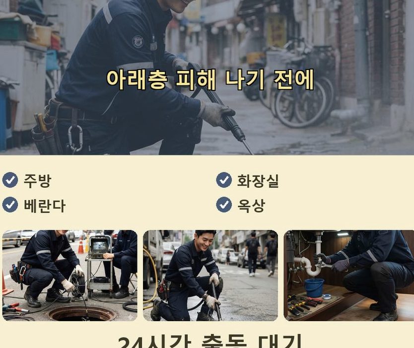 시흥시 장현동 하수구막힘 전문 업체 현장 작업 사진 - 배관해결사