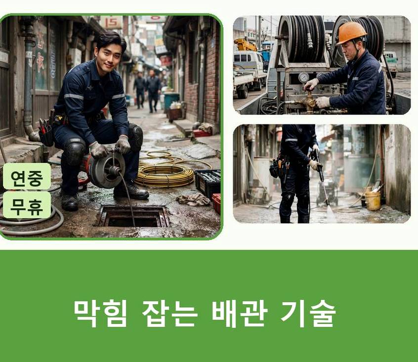 시흥시 정왕본동 하수구막힘 빠른 해결 현장 작업 사진 - 배관해결사