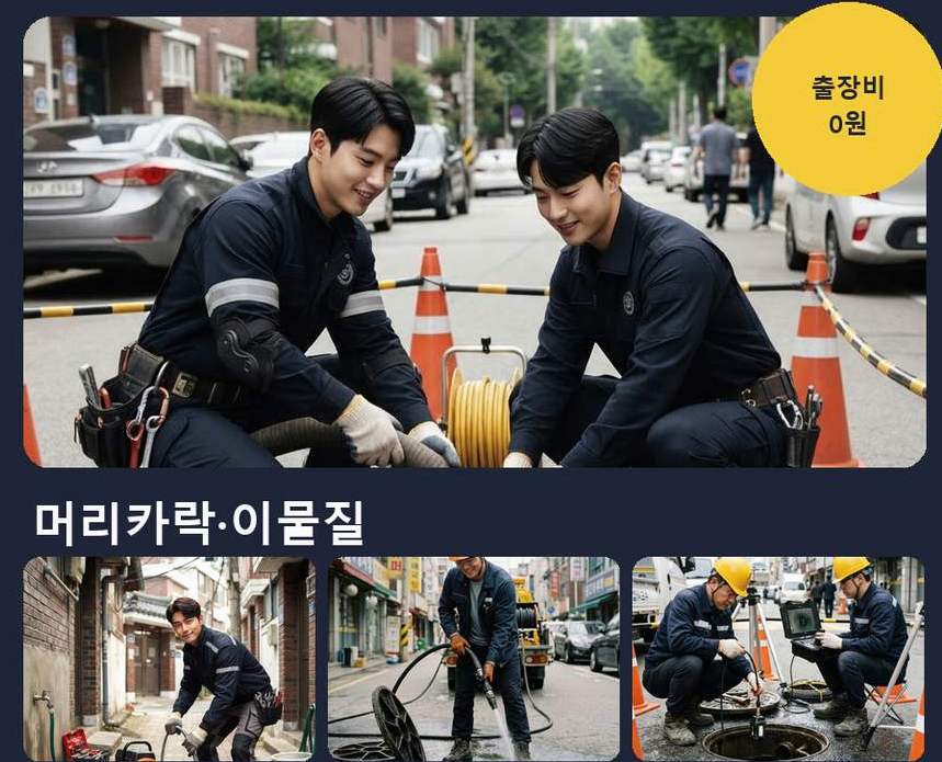 성남시분당구 정자동 변기막힘 비용 현장 작업 사진 - 배관해결사