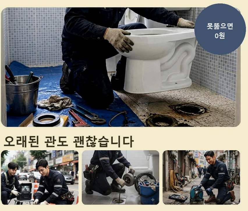 성남시분당구 정자동 하수구막힘 빠른 해결 현장 작업 사진 - 배관해결사