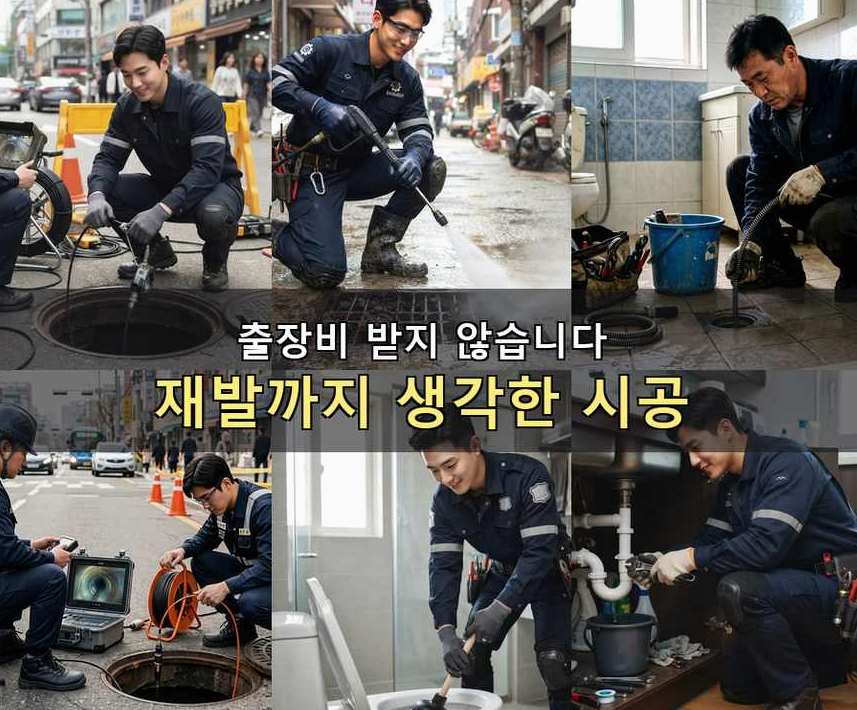 시흥시 조남동 변기막힘 긴급출동 현장 작업 사진 - 배관해결사