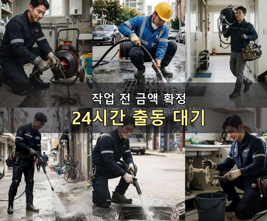 남양주시 조안면능내리 싱크대막힘 야간 출동 현장 작업 사진 - 배관해결사