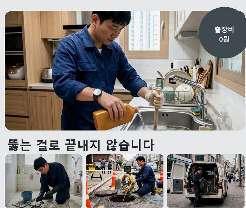 평택시 죽백동 변기막힘 긴급출동 현장 작업 사진 - 배관해결사