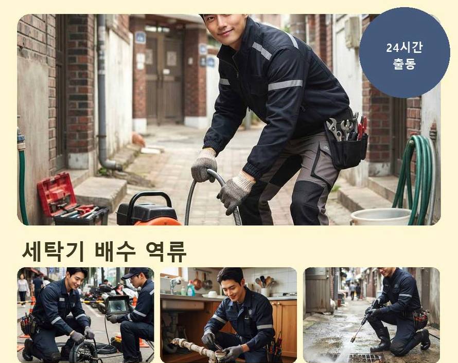 서울 광진구 중곡동 하수구 역류 빠른 해결 현장 작업 사진 - 배관해결사
