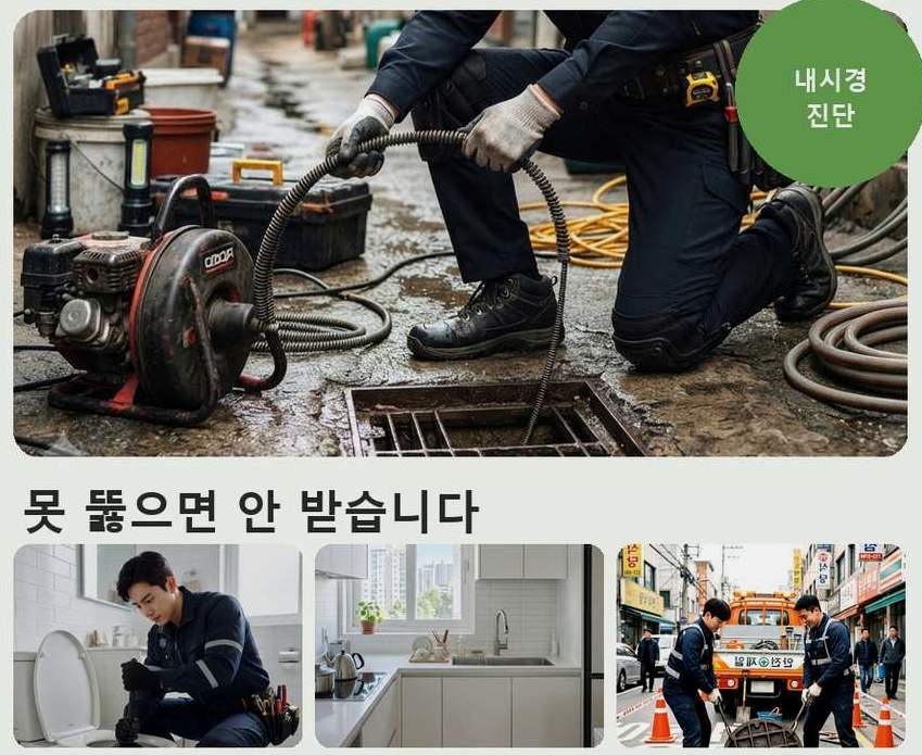 이천시 증포동 싱크대막힘 업체 현장 작업 사진 - 배관해결사