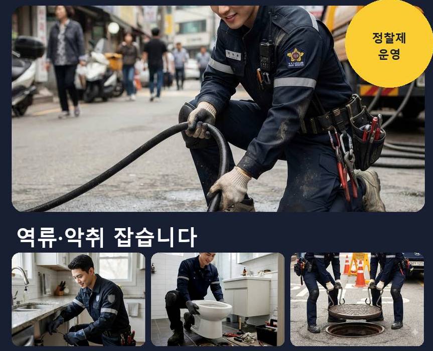 평택시 지제동 배수구막힘 비용 현장 작업 사진 - 배관해결사