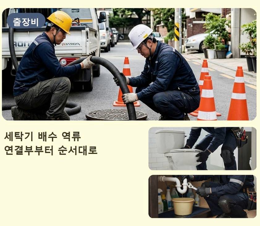 남양주시 진건읍배양리 배수구막힘 뚫음 현장 작업 사진 - 배관해결사