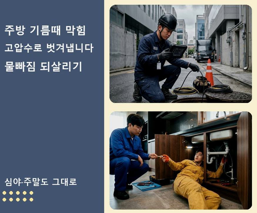 서울 은평구 진관동 하수구막힘 전문 업체 현장 작업 사진 - 배관해결사