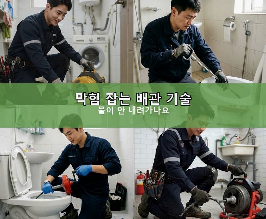 서울 용산구 청암동 배수구막힘 당일 처리 현장 작업 사진 - 배관해결사