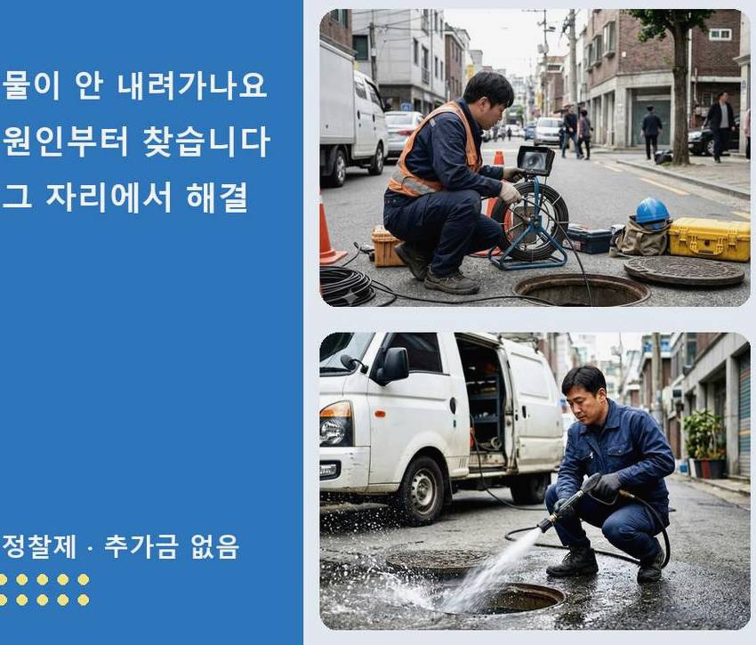 구리시 토평동 싱크대막힘 야간 출동 현장 작업 사진 - 배관해결사