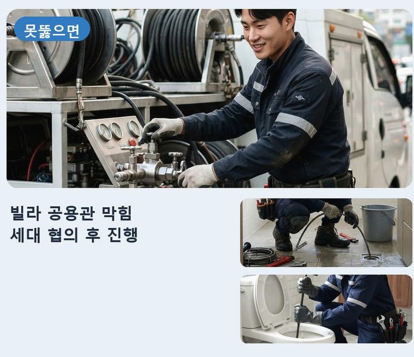 남양주시 퇴계원면퇴계원리 배수구막힘 긴급출동 현장 작업 사진 - 배관해결사