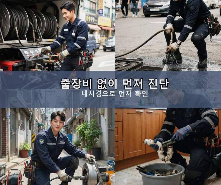 남양주시 화도읍가곡리 변기막힘 고압세척·관통 작업 모습