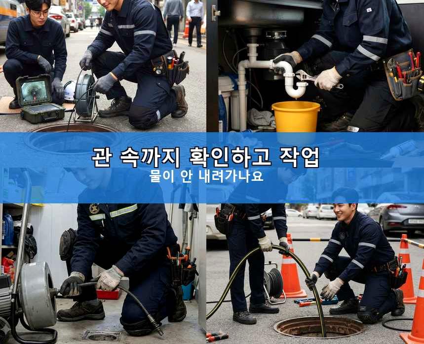 남양주시 평내동 변기막힘 뚫음 현장 작업 사진 - 배관해결사