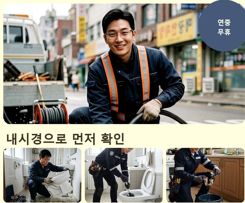 남양주시 평내동 하수구막힘 출장비 무료 현장 작업 사진 - 배관해결사