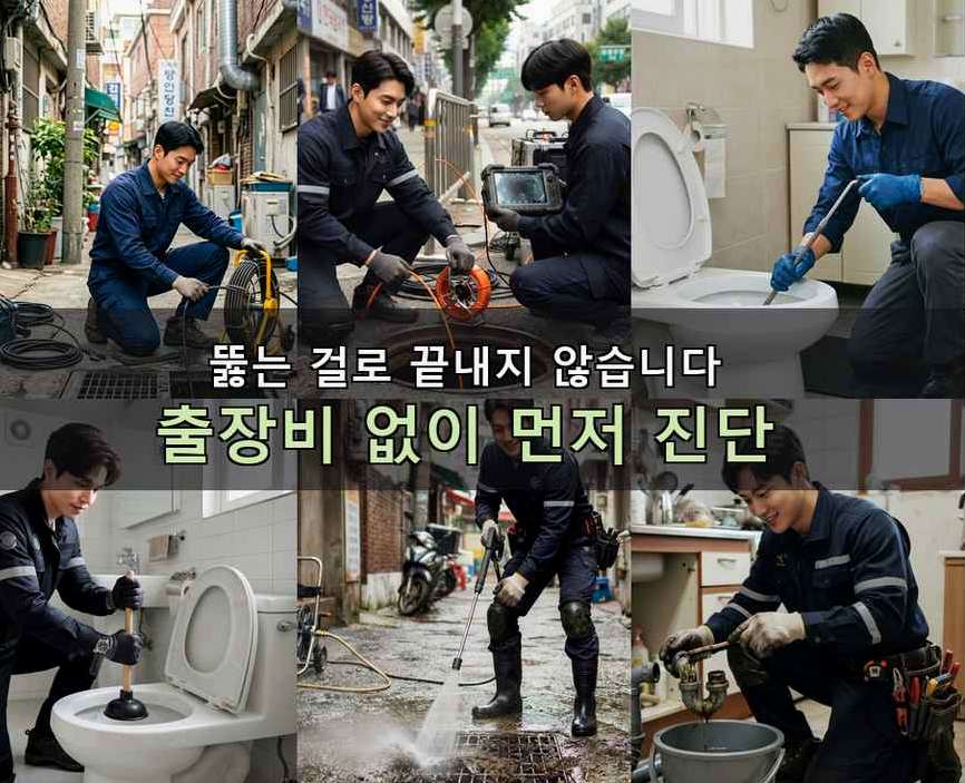 안양시동안구 평안동 변기막힘 원인 진단 현장 작업 사진 - 배관해결사
