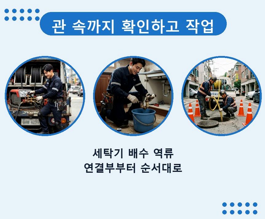 평택시 신장동 변기막힘 고압세척·관통 작업 모습