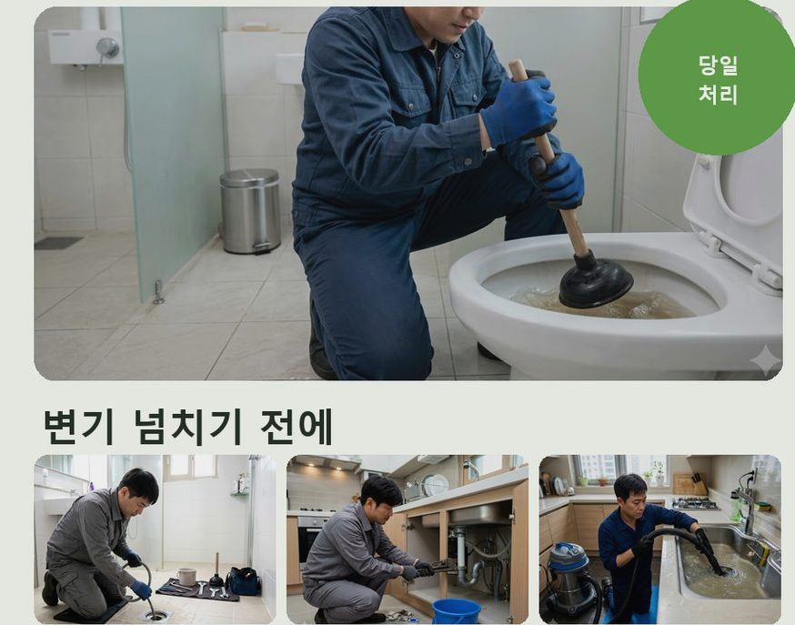 평택시 소사동 하수구막힘 24시 출동 현장 작업 사진 - 배관해결사