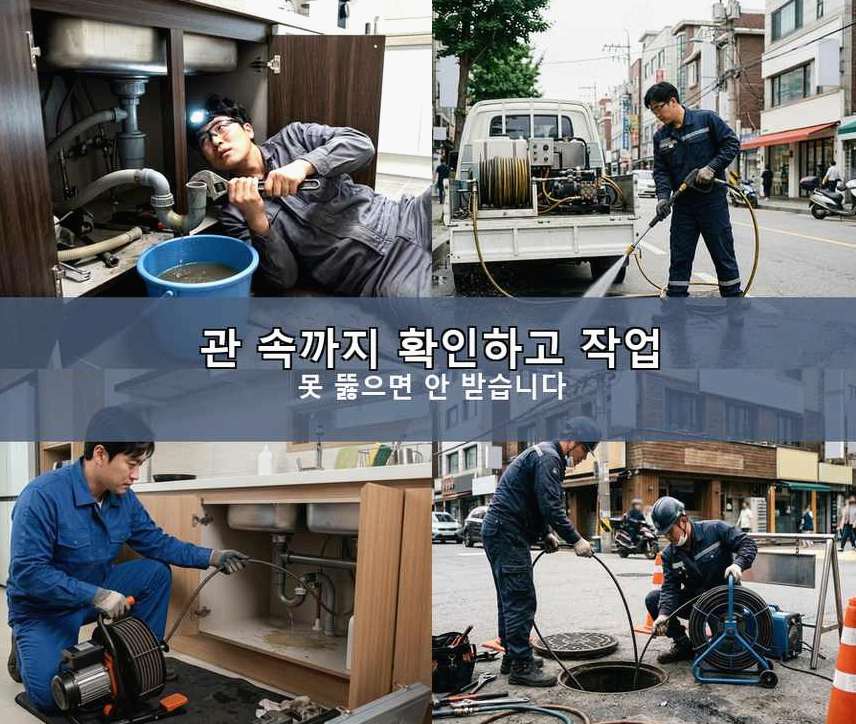 용인시처인구 포곡읍가실리 하수구막힘 업체 현장 작업 사진 - 배관해결사