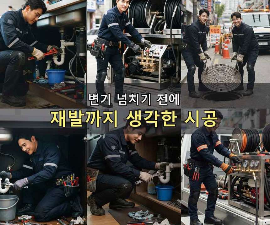 시흥시 포동 변기막힘 가격 안내 현장 작업 사진 - 배관해결사
