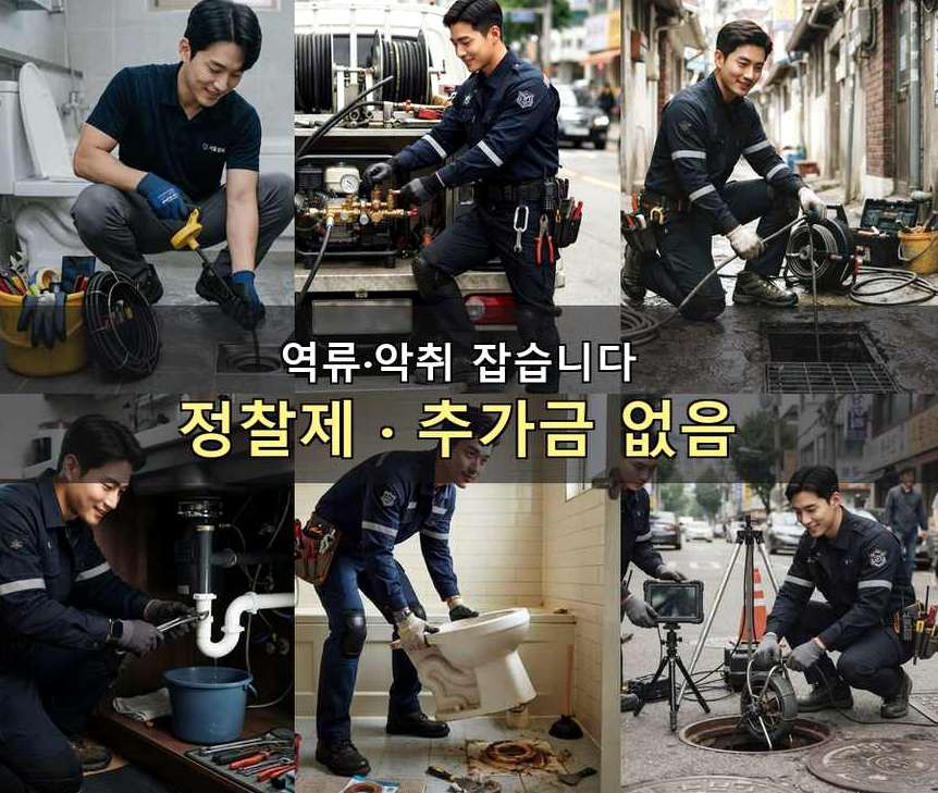 군포시 오금동 변기막힘 긴급출동 현장 작업 사진 - 배관해결사