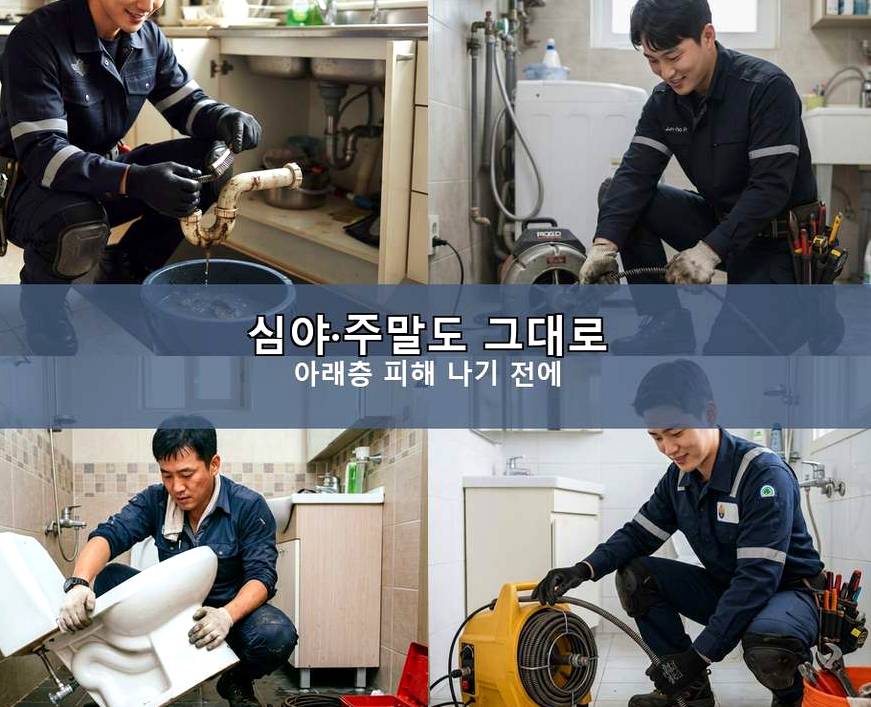 군포시 오금동 하수구막힘 업체 현장 작업 사진 - 배관해결사