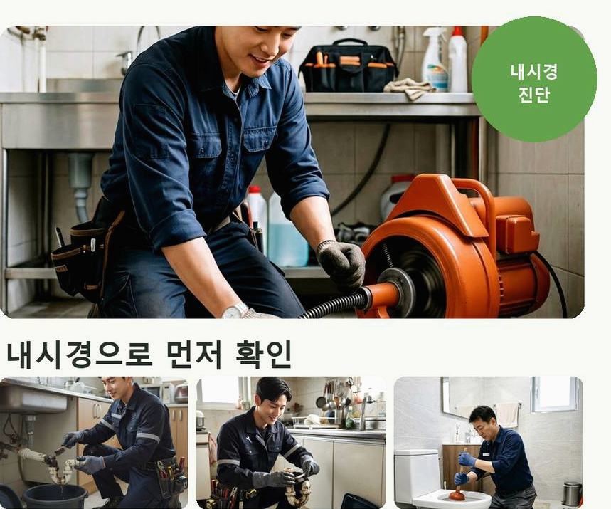 안산시단원구 풍도동 변기막힘 당일 처리 현장 작업 사진 - 배관해결사