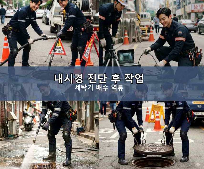 서울 마포구 하중동 배수구막힘 긴급출동 현장 작업 사진 - 배관해결사
