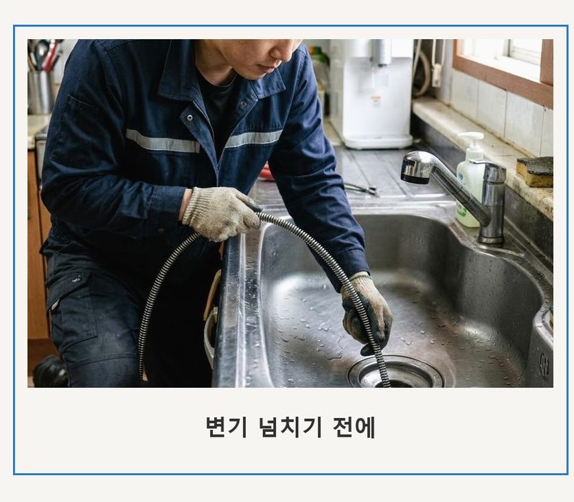 서울 마포구 하중동 싱크대막힘 업체 현장 작업 사진 - 배관해결사
