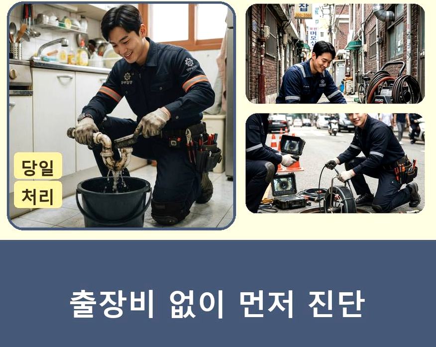 서울 용산구 한남동 싱크대막힘 전문 업체 현장 작업 사진 - 배관해결사