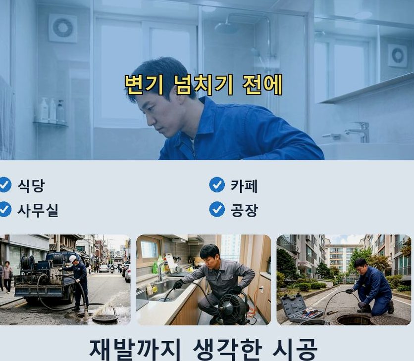 용인시처인구 해곡동 배수구막힘 뚫음 현장 작업 사진 - 배관해결사