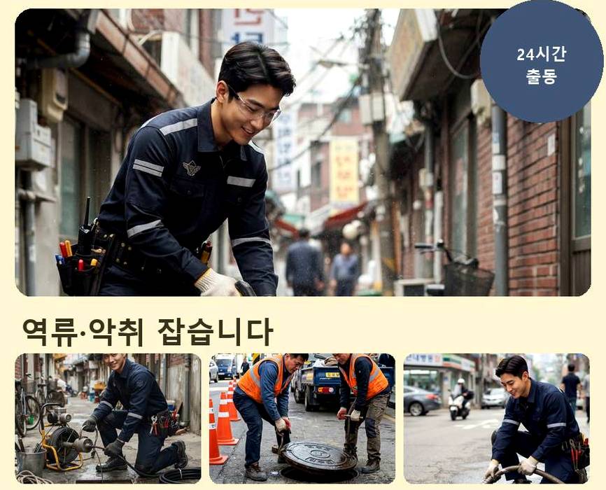 안양시동안구 호계동 하수구막힘 빠른 해결 현장 작업 사진 - 배관해결사