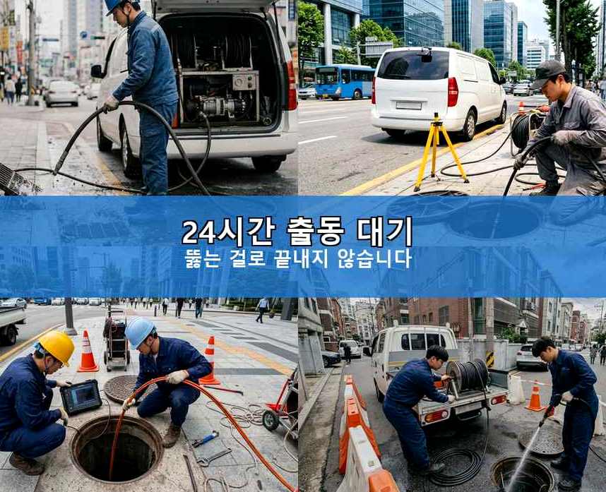 용인시처인구 호동 배수구막힘 비용 현장 작업 사진 - 배관해결사