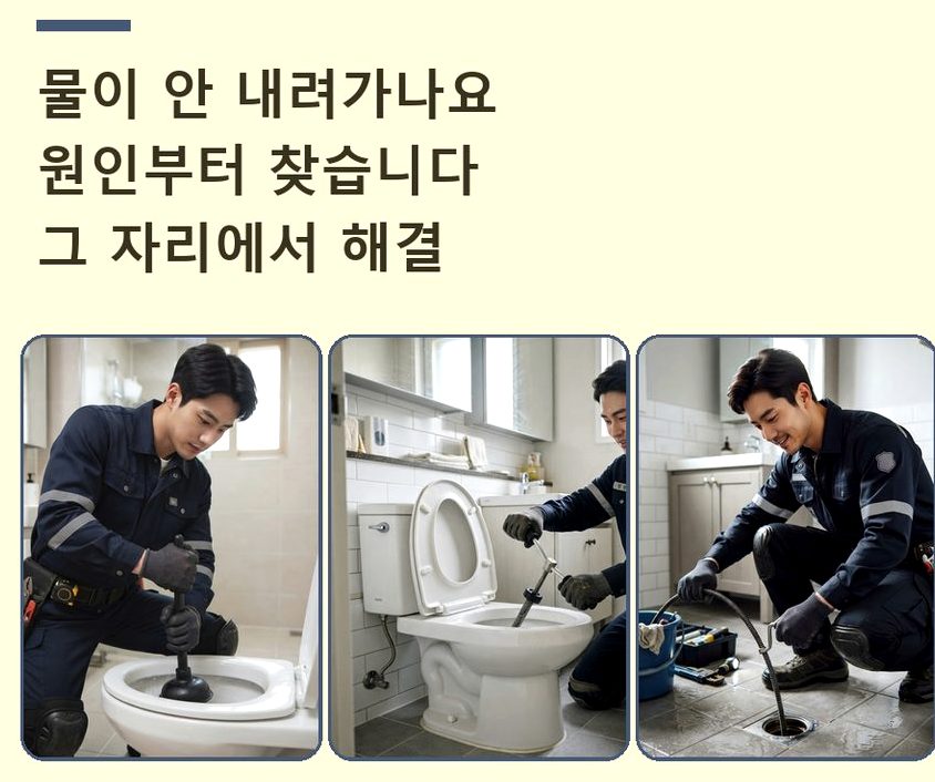 용인시처인구 호동 하수구막힘 야간 출동 현장 작업 사진 - 배관해결사