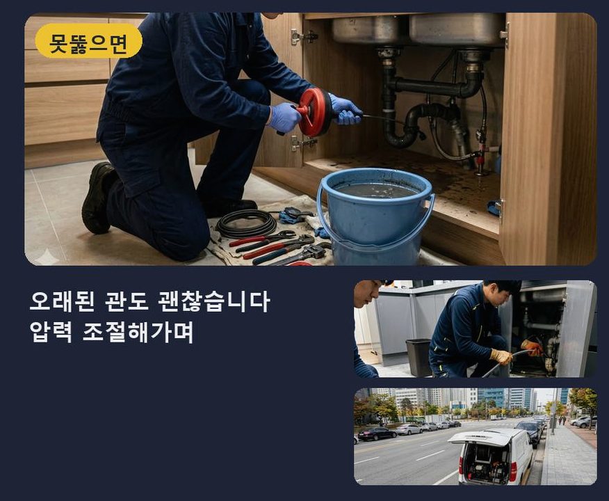 남양주시 화도읍가곡리 하수구막힘 업체 현장 작업 사진 - 배관해결사