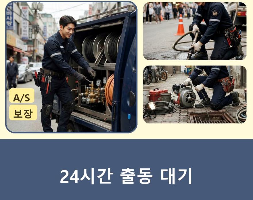 서울 광진구 화양동 베란다 배수구막힘 긴급출동 현장 작업 사진 - 배관해결사