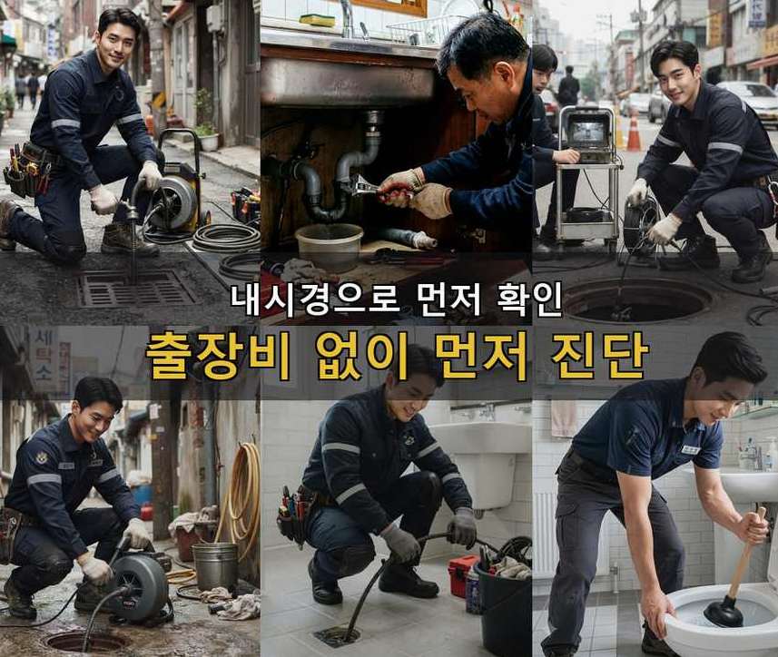 서울 광진구 화양동 변기막힘 원인 진단 현장 작업 사진 - 배관해결사