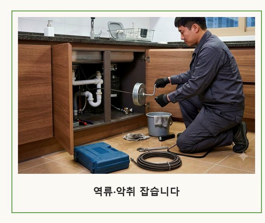 서울 광진구 화양동 욕실 배수구막힘 업체 현장 작업 사진 - 배관해결사