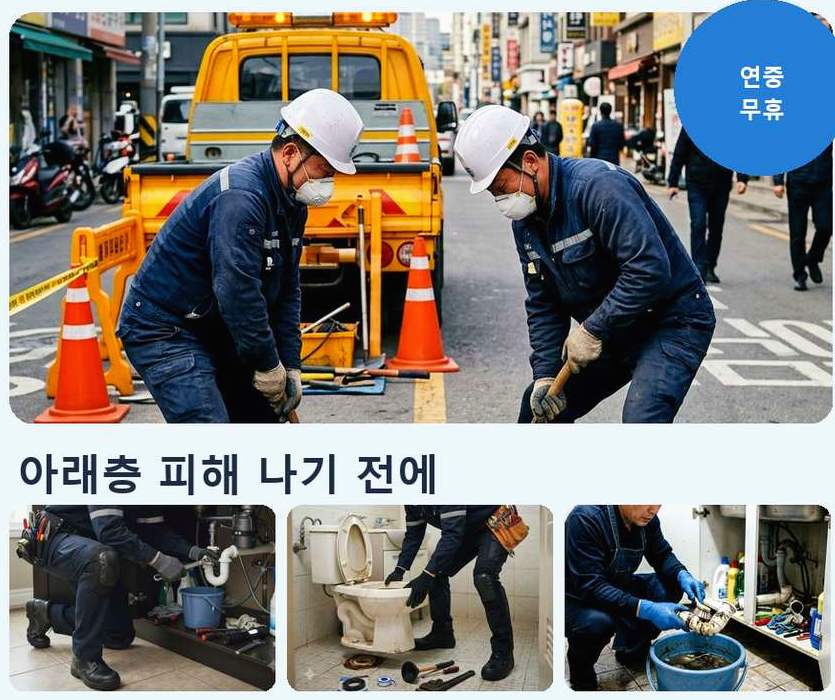 서울 광진구 화양동 하수구막힘 전문 업체 현장 작업 사진 - 배관해결사
