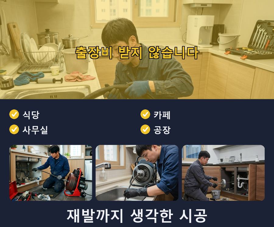 안양시동안구 관양동 배수구막힘 고압세척·관통 작업 모습