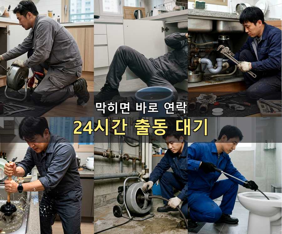 서울 강북구 미아동 싱크대막힘 24시 출동 현장 작업 사진 - 배관해결사