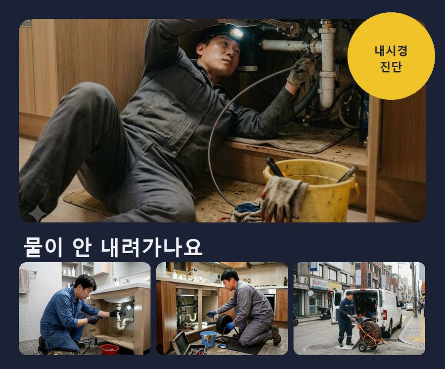 평택시 가재동 배수구막힘 고압세척·관통 작업 모습
