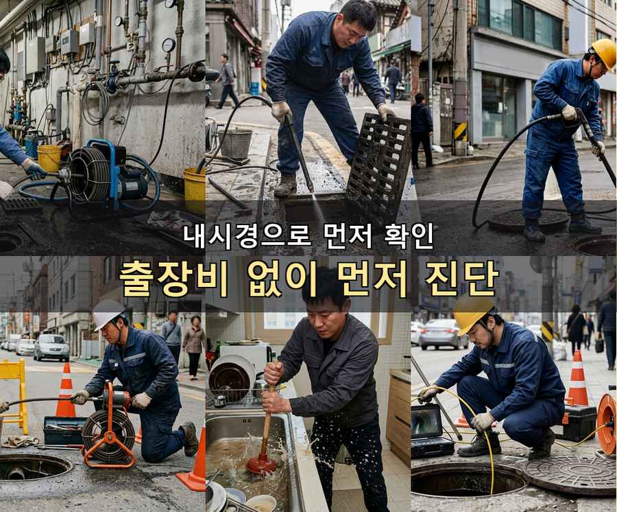 평택시 고덕면궁리 배수구막힘 긴급출동 현장 작업 사진 - 배관해결사