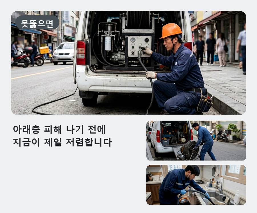 시흥시 계수동 싱크대막힘 전문 업체 현장 작업 사진 - 배관해결사