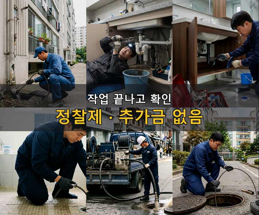 남양주시 금곡동 하수구막힘 고압세척·관통 작업 모습